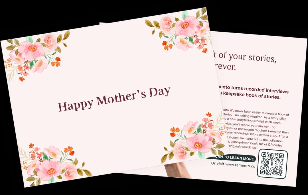 Mother's Day gift cards with floral design