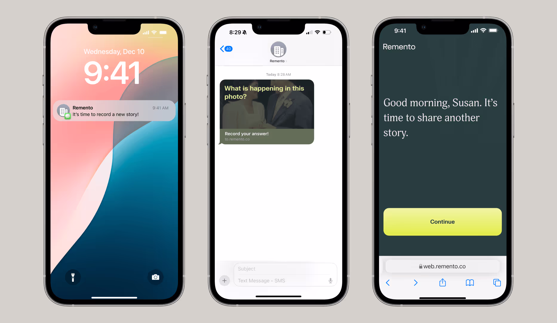 Person using Memoires app